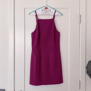 French Connection Whisper Light Square Neck Pink Purple Mini Dress